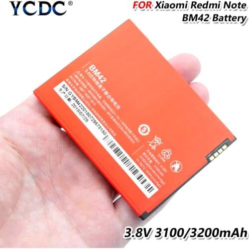 3.8V li-ion battery 3200MAH replacement bm42 battery for xiaomi mi redmi note 3.8v 3200mah rechargeable large capacity bm-42