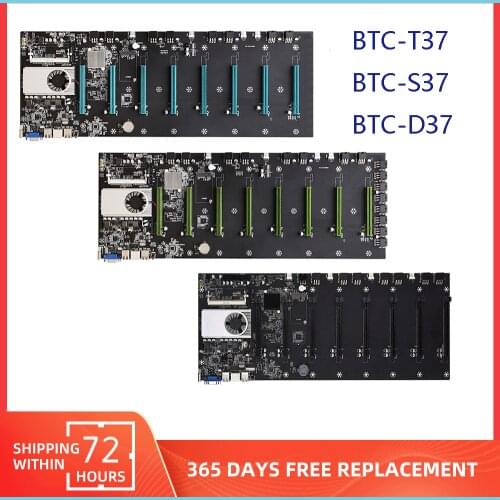 BTC-37 Mining Motherboard CPU Set 8 miner Video Card Slot DDR3 Memory Adapter Integrated VGA Interface Low Power Consumption