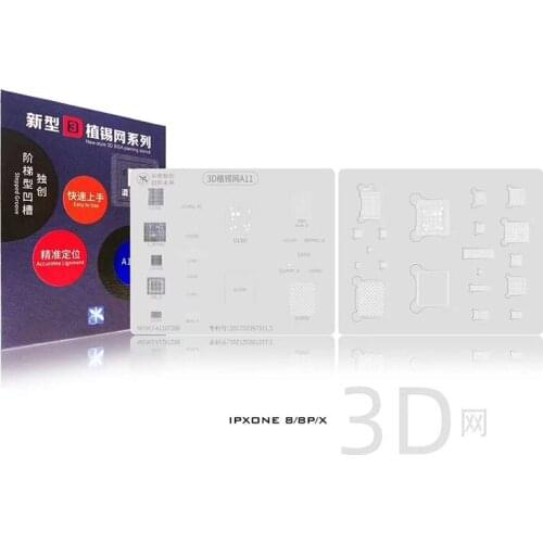 Mijing 3D Groove BGA Reballing Stencil A13 A12 A11 A10 A9 A8 CPU Repair Plate for Phone 11 pro max 11 XS XSMAX Tin Plating