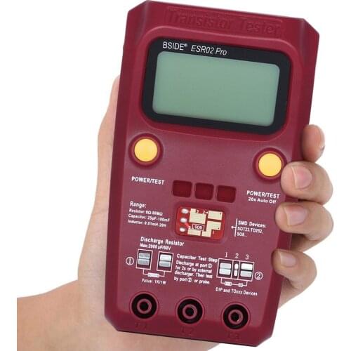 ESR02 Pro Transistor ESR/SMD Tester M328 Smart Diode Triode Capacitance Resistor Meter LCD Display MOS/PNP/NPN Test Tool