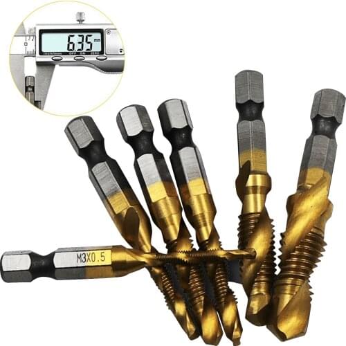HSS Manual Drill Bit Tap Bit Set Hexagon Shank Tool M3 M4 M5 M6 M8 M10 Household Combination Drill Bit Metric Long Set