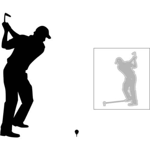 2020 New Hot DIY Peaked Cap Men Play Sports Golf Club Cue Ball Silhouette Metal Cutting Dies and For Scrapbooking Foil No Stamps