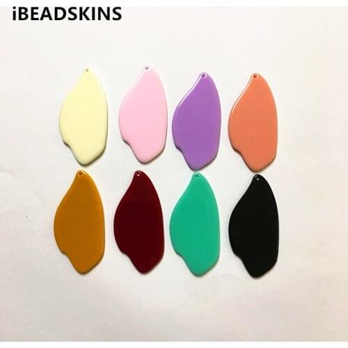 New arrival! 42x21mm100pcs/lot acrylic leaf-shape charms for stud earrings/earrings accessories/Earring parts DIY