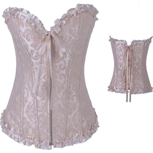 New bow body Embroidered Corset satin waist corsets sexy corset waist trainer Overbust Corsets