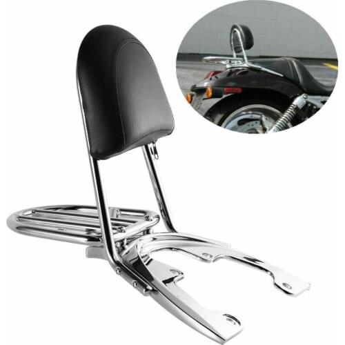 Motorcycle 240 Sissy Bar Backrest Luggage Rack Baseplate For Harley VRSCAW VRSCDX VRSCX 07-11 chrome/black