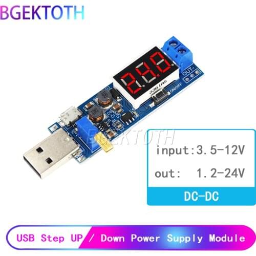 DC-DC 5V to 3.5V / 12V USB Step UP / Down Power Supply Module Adjustable Boost Buck Converter Out DC 1.2V-24V