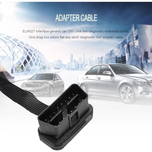 Portable OBD2 Extension Cord One-divided-two Connection Adapter Wire 16-pin Diagnostic Cable for OBD Interface Car Model