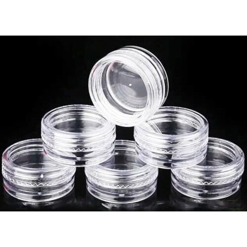 50 Pieces/Lot Transparent Tape Lid Small Plastic Box Trial Loading Cosmetics Sample Packing Box Cream Ointment Storage Box