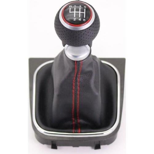 For VW Golf 5 MK5 R32 For GTI 2004 2005 2006 2007 2008 2009 Car-Stying 6 Speed Car Gear Stick Level Shift Knob With Leather Boot