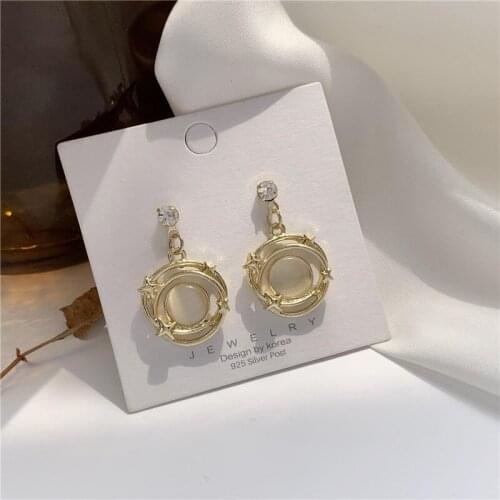 South Koreas high-end planet earrings, new compact and fashionable personality wild earrings women