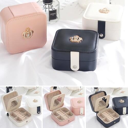 Jewelry Box Mirrored 2-layer Large Capacity Jewelry Casket Makeup Organizer Earring Holder Makeup Storage Gift Boxes Jewelry