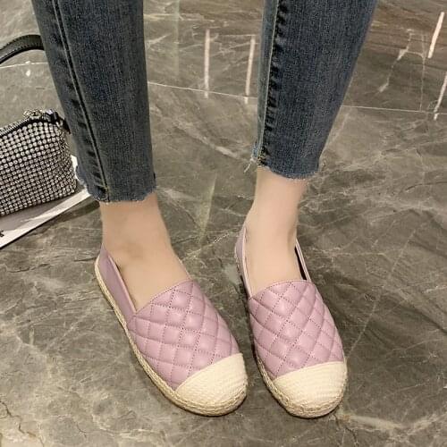 New Autumn Fisherman Shoes Womens Flat Casual Loafer Shoes Canvas Hemp Womens Shoes Comfortable Muller Shoes Women Shoes