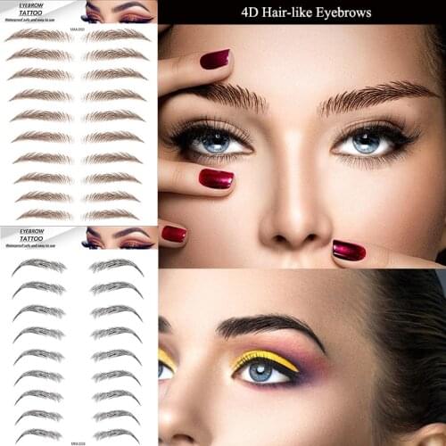 Magic 4D Hair-like Eyebrow Tattoo Sticker False Eyebrows Long Lasting Super Waterproof Makeup Eye Brow Stickers Cosmetics