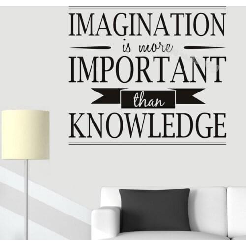 IMAGINATION is more IMPORTANT than KNOWLEDGE Motivational quotes Wall Sticker Creativity poster office jobs school mural EB185