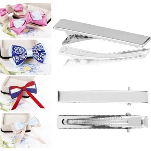 500pc Silver Flat Metal Single Prong Alligator Hair Clips Barrette Hairpins for Bows DIY Accessories Hair pin Hairdressing Tools