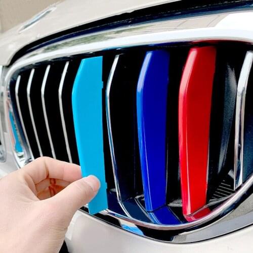 Racing Grille Sport Stripe Clip For BMW 1 3 5 6 7 Series GT F10 F11 F18 F30 F31 E90 E91 F20 F21 ABS Sticker Cover Car Styling