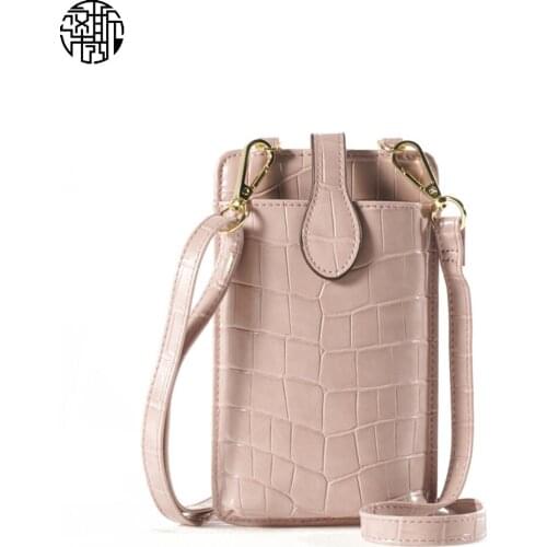 Zenos Mobile Phone Purse Wallet Bag Crocodile Embossed Faux Leather Mini Cell Phone Bag Crossbody Shoulder Pouch For Girl Female