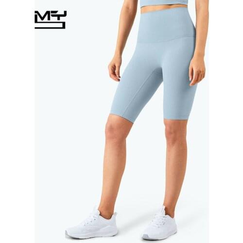 MYS 2021 Sports Short Women Biker NO FRONT SEAM Naked-feel GYM Fitness Yoga Pantalones High Waist Squat Proof Bermuda Shorts