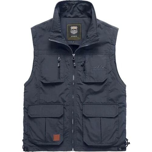 Summer Spring Mesh Thin Multi Pocket Vest for Male LargeSize Male Casual Sleeveless Jacket with Many Pockets Reporter Waistcoat