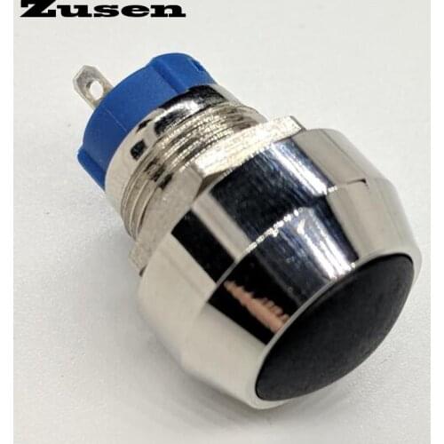 Zusen 12mm (ZS12B-10Z/J/BN) on/off 1NO black dome head Latching micro switch Push Button Switch Pin terminal