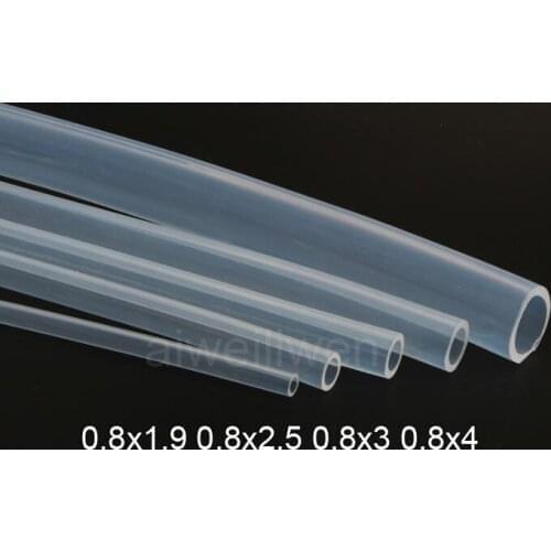 0.8mm ID 0.8x1.9 0.8x2.5 0.8x3 4mm FDA medical Food grade transparent silicone Rubber tube silica tubing Capillary silicon hose