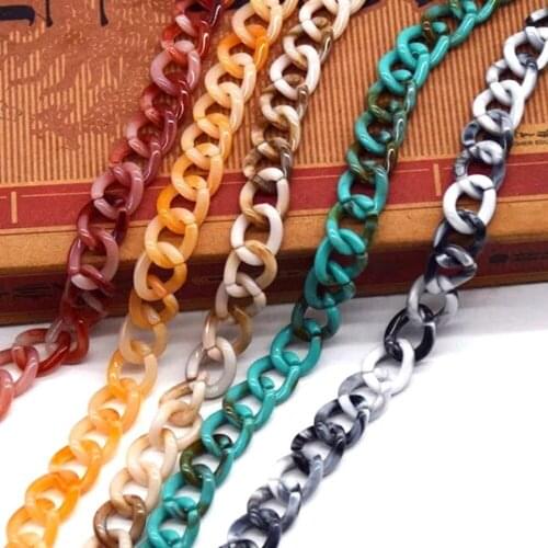 1.0 Meter 13*15mm Acrylic Necklace Strands Parts Linked Bag Chains Women Jewelry DIY Accessories Glasses Chains Components N015