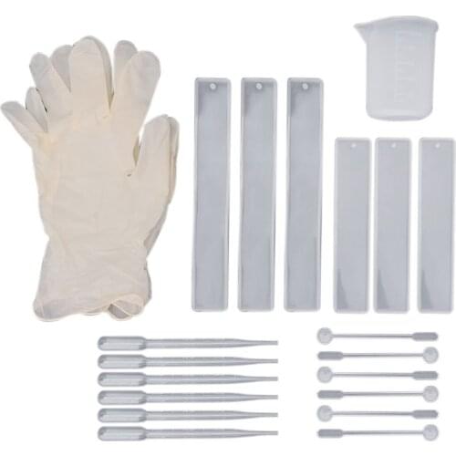 1 Set Rectangular Silicone Bookmark Mold DIY Bookmark Mould Epoxy Resin Jewelry Making Craft Material Tool Set