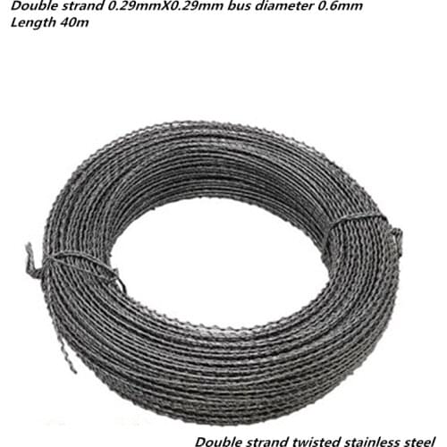 1pcs Double stranded stainless steel wire Straight line 0.31mm winding 0.25mm bus diameter 0.8mm Length 40m