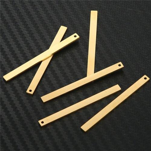 10pcs/Lot Stainless Steel Chrams Rectangle Blank Bar Charms For DIY Jewelry Making Necklace Accessories 40*50mm