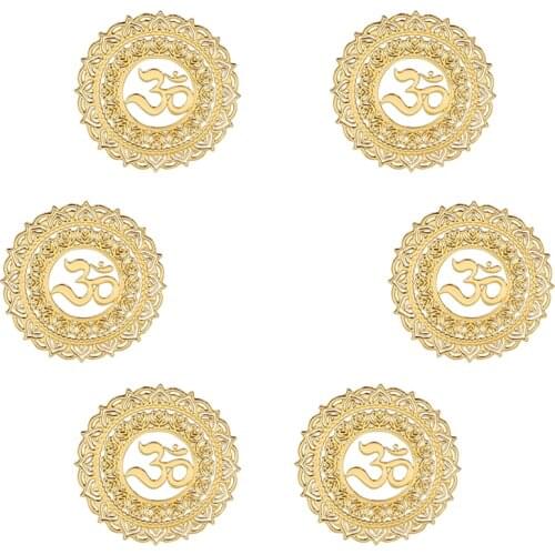 10pcs New Special Gold Hollow OM Design Quantum Shield Anti Radiation Sticker for EMF EMR 5G radiation Protection