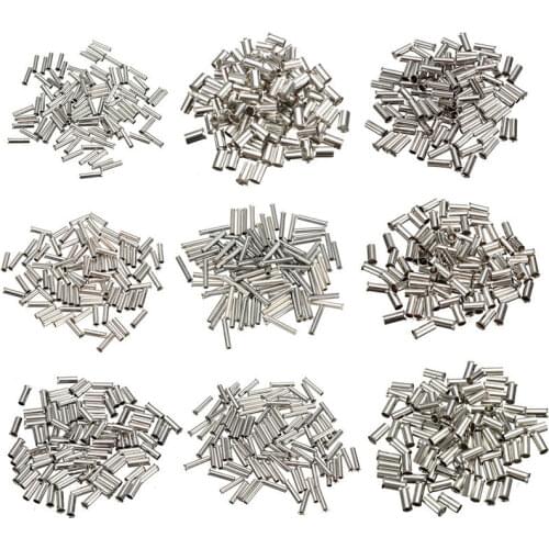 100Pcs/set 0.5mm2-6.0mm2 Tin-coated Copper Uninsulated Terminal Bootlace Ferrules Cord End Electrical Cable Crimp Terminals