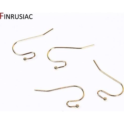 DIY Earring Accessories Brass metal Plated Real 14K Gold Ear Hook Earring Hook Findings DIY Jewelry Making Supplies Earwires