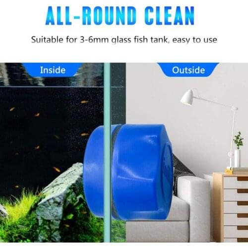 Tank Magnetic Aquarium Fish Clean Brush Glass Floating Algae Scraper Curve Glass Cleaner Scrubber Tool Window Cleaning Magnet