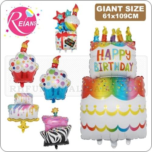 Large Cartoon Birthday Zebra Cake Decoration Aluminum Foil Balloon Baby shower Children Party Carnival Holiday globos Gift