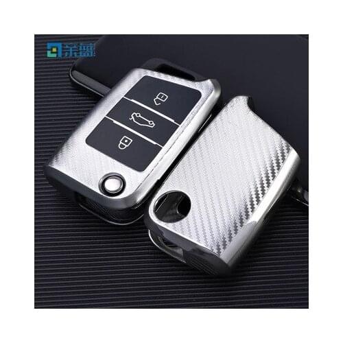 Car Key Case Cover For Volkswagen VW Polo Golf 7 MK7 Tiguan passat For Skoda Octavia Kodiaq Karoq For Seat Ateca Leon Key Bag