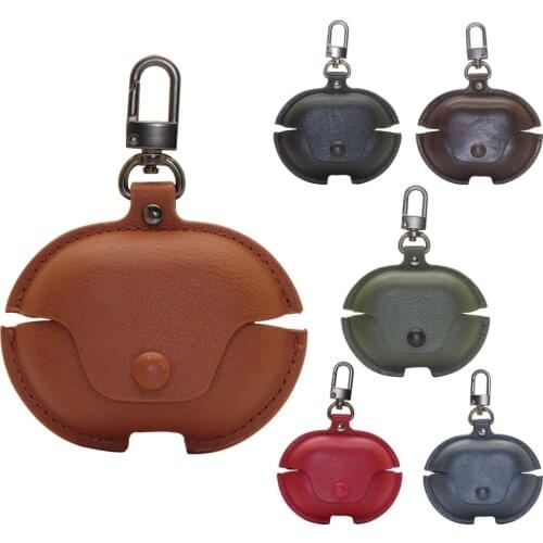 POYATU PU Leather Freebuds Pro Case For Huawei FreeBuds Pro Full Protective Storage Bag Cases Cover with Anti-lost Keychain