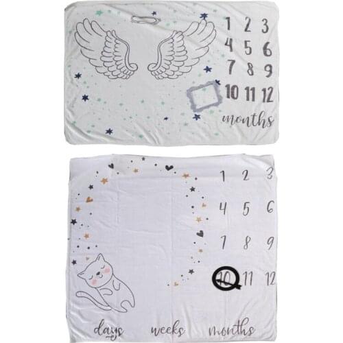 Baby Blanket Soft Flannel Photography Monthly Photo Newborn Children Milestone Sleeping Bath Crawling Mat