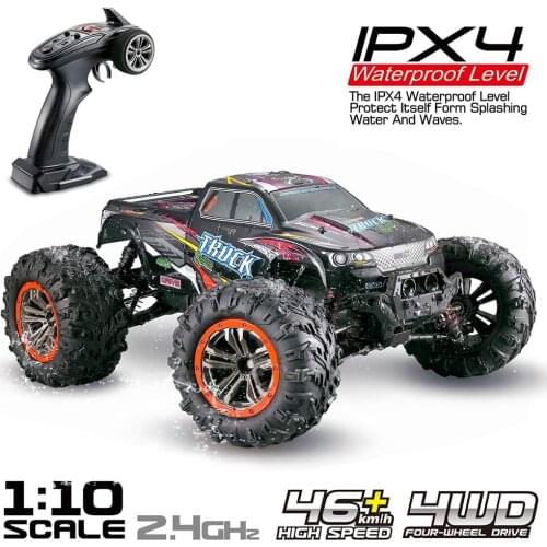 EBOYU 9125 2.4Ghz 1:10 Scale 4WD RC Car 46KM/H High Speed Big Feet Car Off Road Waterproof Monster Remote Control Car RTR