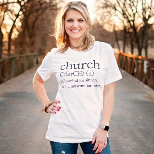 Church Definition Graphic T-shirt Funny Womens Clothes Christian Tee Top Scripture 90s Jesus Faith Bible Study Tshirt Drop Ship