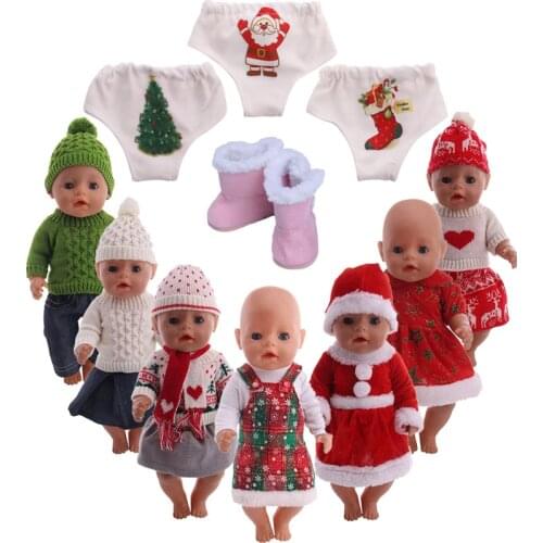Doll Clothes Winter set/Sweater/Shoes Fit 18 Inch American&43 CM Reborn Baby Doll For Dolls,Girls Toys,Our Generation,Christmas