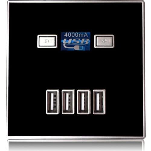 4000MA Socket Power Panel 4 USB Universal Power Charger USB Wall Socket Adapter Mobile Phone Charger Power Socket