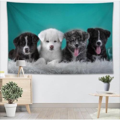 Custom puppy dog wall hanging tapestry rectangle Decor wall tapestry More Size Custom Tapestry Wall Hanging