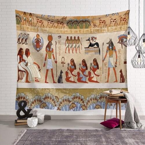 New Ancient Egypt Indian Tapestry Wall Hanging Bohemian Beach Towel Polyester Thin Blanket Yoga Shawl Mat Blanket 5 sizes