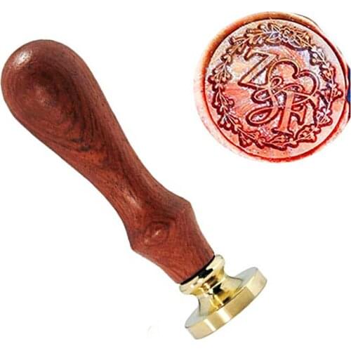 Personalized Two Letters Monogram Custom Vintage Custom Picture Wedding Invitation Wax Seal Sealing Stamp Sticks Spoon Gift Box