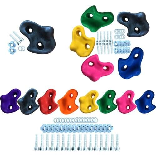 Mixed Color Climbing Frame Rock Climbing Wall Stones Hand Feet Holds Grip Hardware Kits Children Kids Toys- Small Size