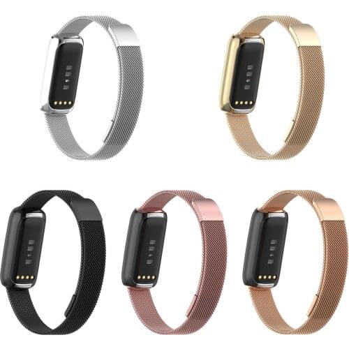 Wrist Strap For Fitbit Luxe Band Stainless steel Dual- Magnetic Watchband