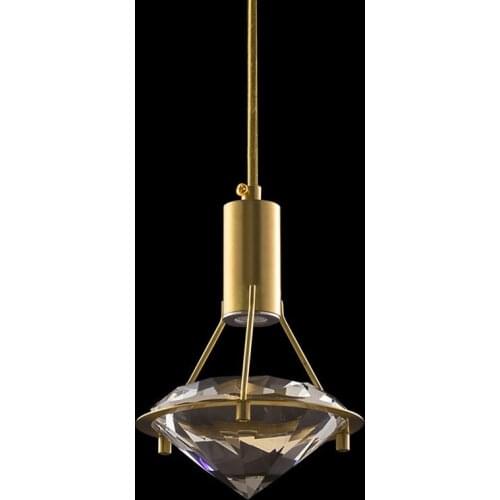 Luxury Postmodern Light Bedroom Bedside Pendant Lighting Copper Crystal Long-Line Small Chandeliers Modern Minimalist Restaurant