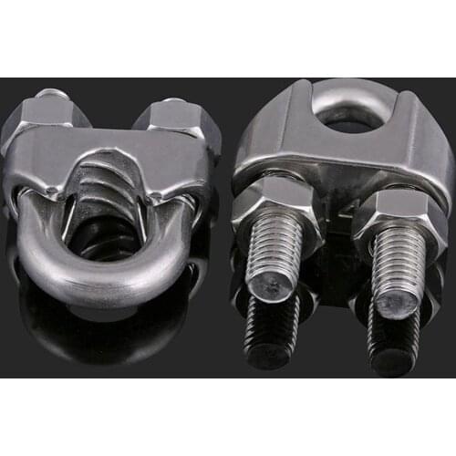 M2-M16 Heavy Duty Wire Rope Cable Clamps Wire Grip Clamp U Type Wire Rope Clip Bolts Rigging Hardware Clamps 304 Stainless Steel