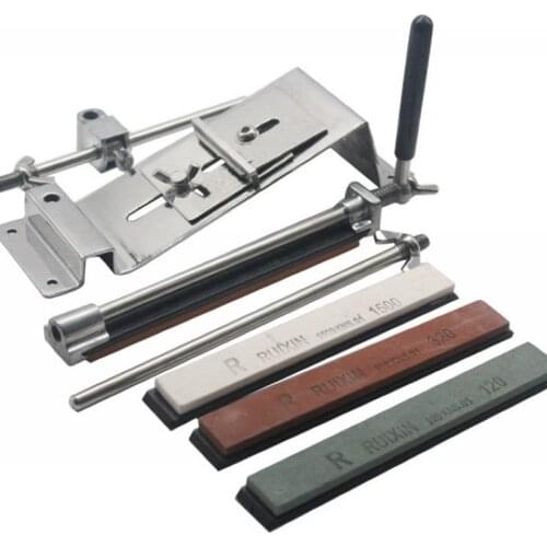 Knife Sharpener Professional All Iron Steel Kitchen Sharpening System Tools Fix-angle with 4 Stones Whetstone HP1638 hh