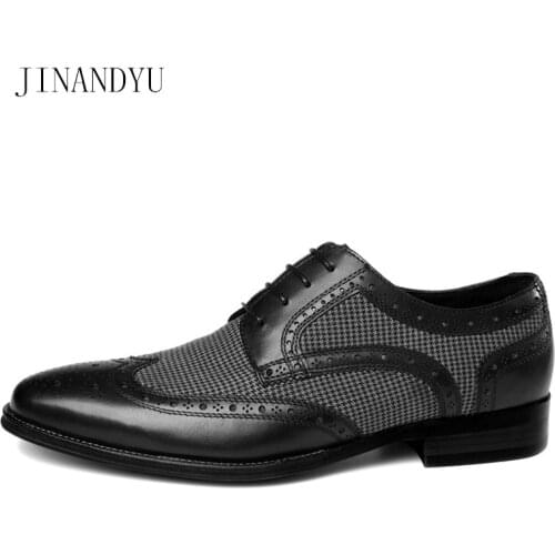 Big Size 47 48 Brogue Oxfords Dress Leather Men Shoes Fashion Casual Pointed Toe Formal Business Male Wedding Dress Shoes Man